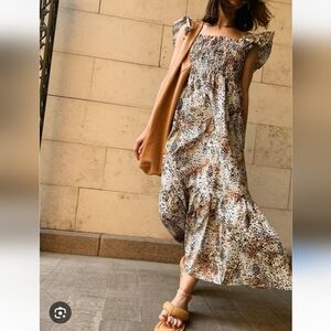 Sea New York NWT Lana Smocked Cheetah Animal Print Dress, Size XS